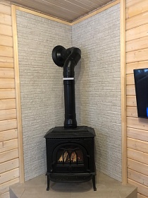 Монтаж чугунной печи Jotul F8 с дымоходом Magma