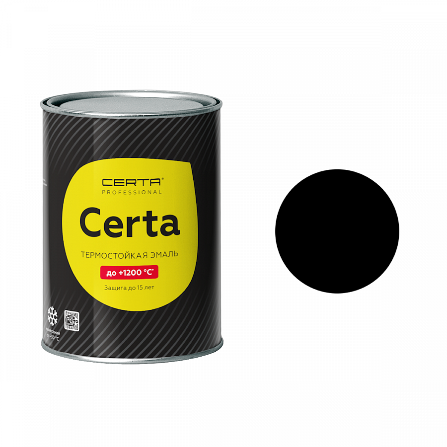 Certa Черная термостойкая краска для печей +800°C, 0,8 кг