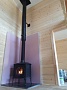 Монтаж чугунной печи Jotul F8 TD BP с дымоходом Schiedel Permeter