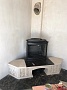 Монтаж чугунной каминной топки Jotul I18 Panorama BBE с дымоходом Schiedel UNI