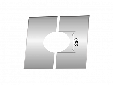 Фланец разрезной для дымохода 0°-45° Ø280, нержавеющая сталь
