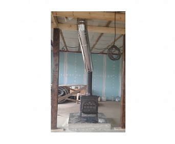 Монтаж чугунной печи Jotul F3 TD BP с дымоходом Термострой