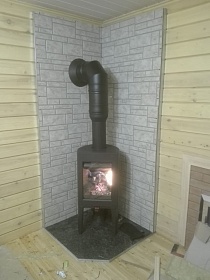Монтаж чугунной печи Jotul F162 BP с дымоходом Schiedel Permeter