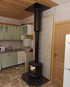 Монтаж чугунной печи Jotul F100 BP с дымоходом Magma