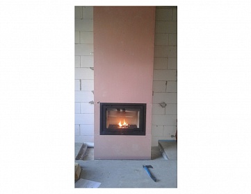 Монтаж чугунной каминной топки Jotul I570 Flat BP с дымоходом Термострой