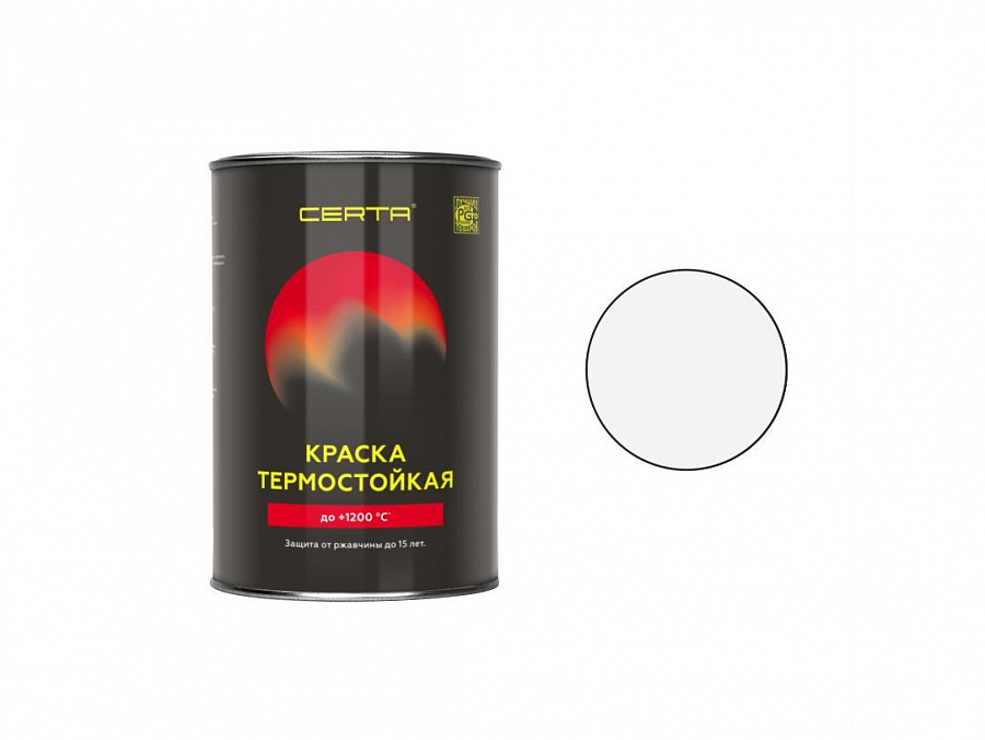 Certa Белая термостойкая краска для печей +400°C, 0,8 кг