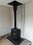 Монтаж чугунной печи Jotul F3 TD BP с дымоходом Magma
