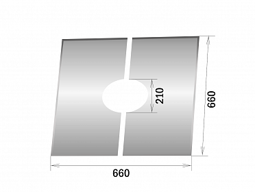 Фланец разрезной для дымохода 0°-45° Ø210, нержавеющая сталь