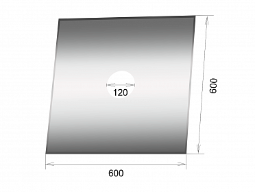 Оцинкованный фланец прямой Ø120, 600*600 мм (К:115)