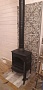Монтаж чугунной печи Jotul F3 TD BP с дымоходом Magma